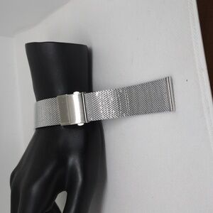 EACHE Silver Stainless Steel Mesh Watch Band – 20mm, Quick Release, Unisex